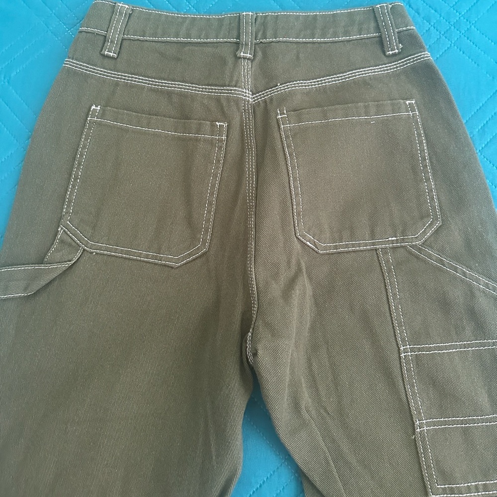 Women's Straight Leg Pants in Khaki Green - Picture 8 of 9